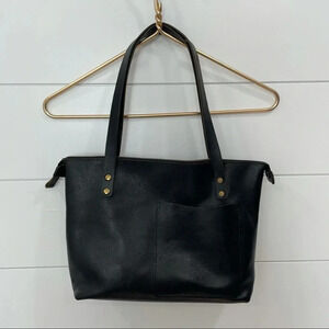 Classic Black Leather Shoulder Bag